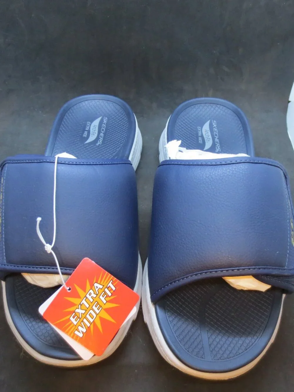 Skechers Men's Sz:10 Arch Fit Day Trip Slip On Comfort Slide Blue Sandals - New
